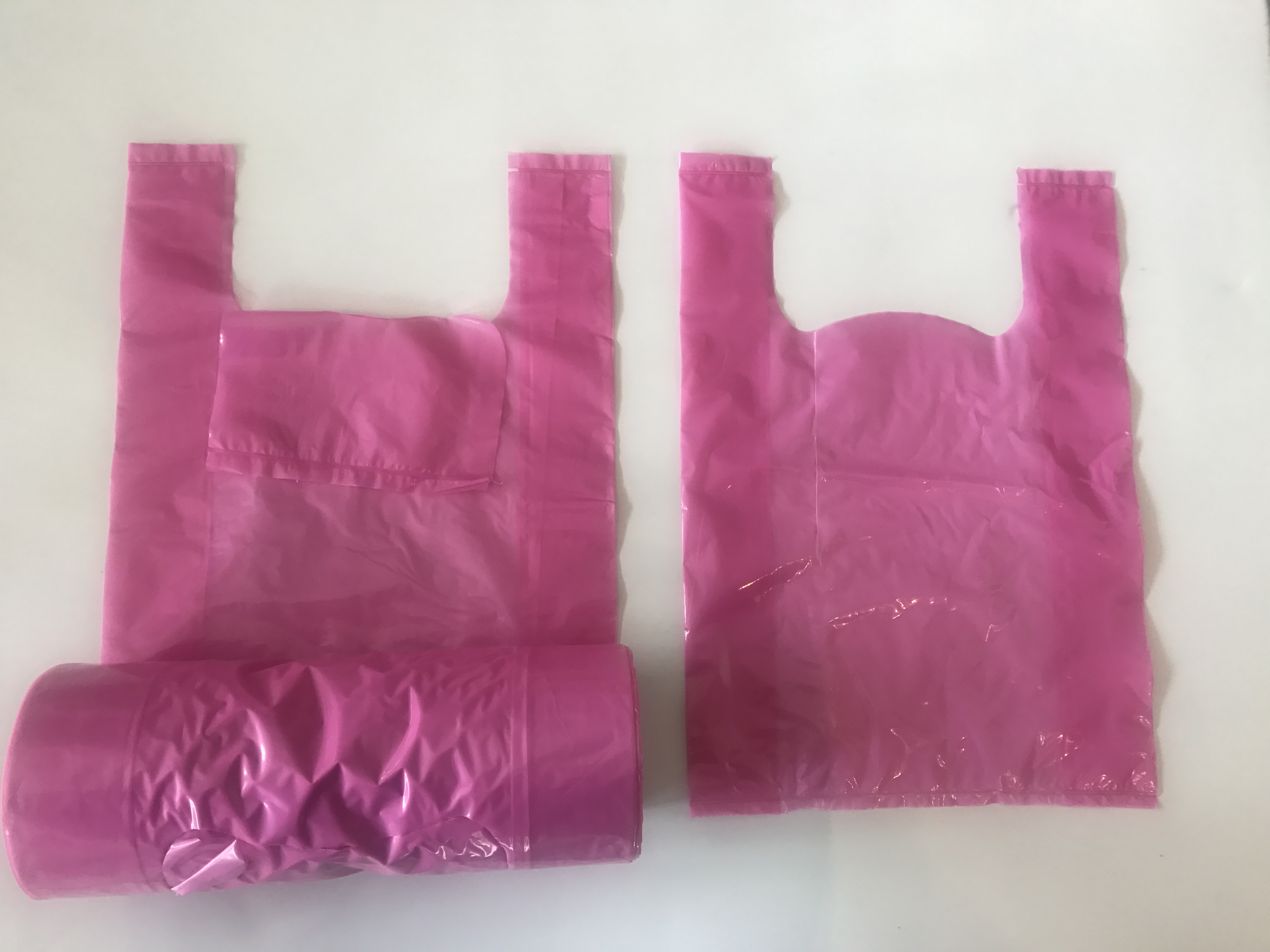 Roll up biodegradable T-shirt bag
